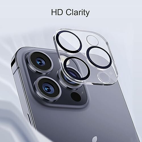 iPhone with camera lens protector showcasing HD clarity.