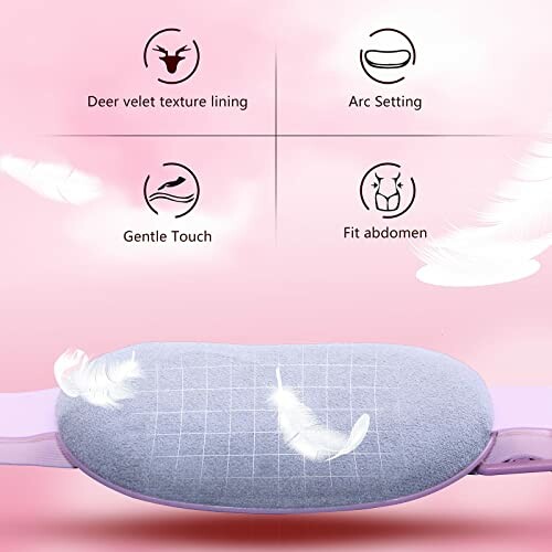 Massage pillow with features: deer velvet texture, arc setting, gentle touch, fit abdomen.