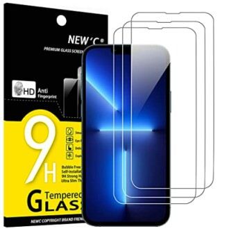 NEW'C Tempered Glass Screen Protector for iPhone 14, 13, 13 Pro (6.1")